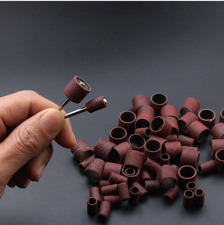 100pc 1/2" Sanding Bands Kit with 2 Sanding Drum Mandrel For DREMEL Rotary Tools