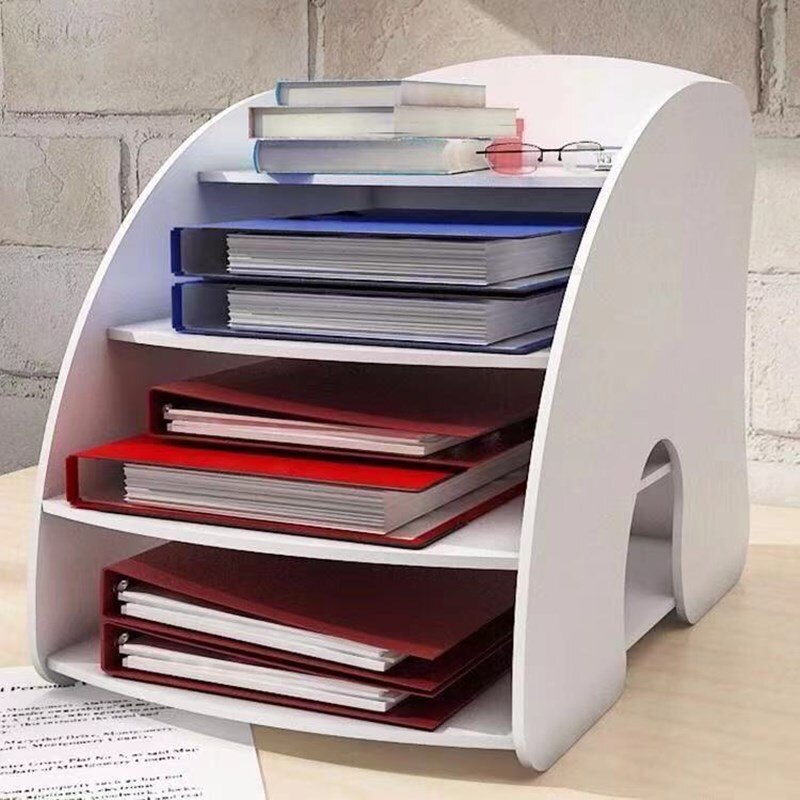 Office Supplies Folder Storage Box Multi-layer Bookshelf Simple Table Multifunctional Bookend DIY Desktop Storage Box