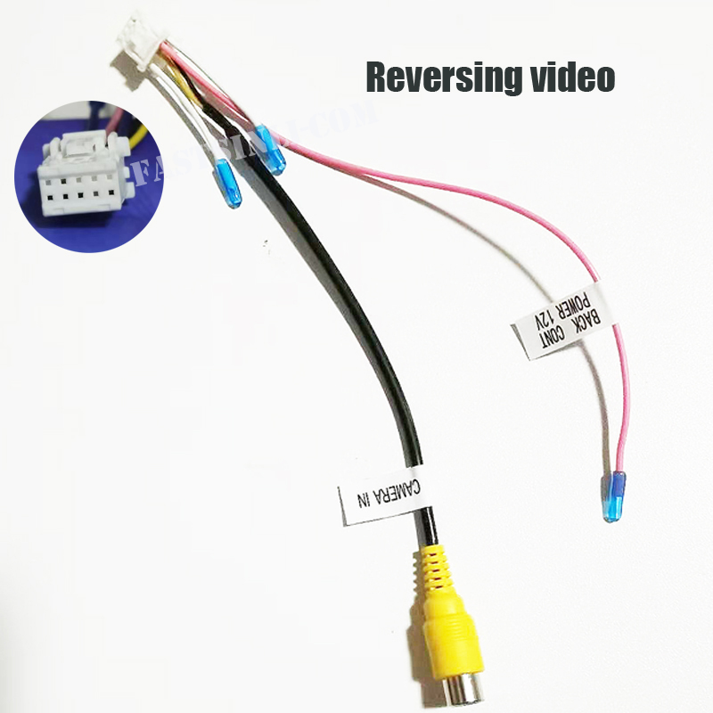 Microphone USB GPS Rear View Camera RCA Output AUX SIM Card Slot Radio Converter 16PIN 4G Power Cable For Car Navigation: Reversing video