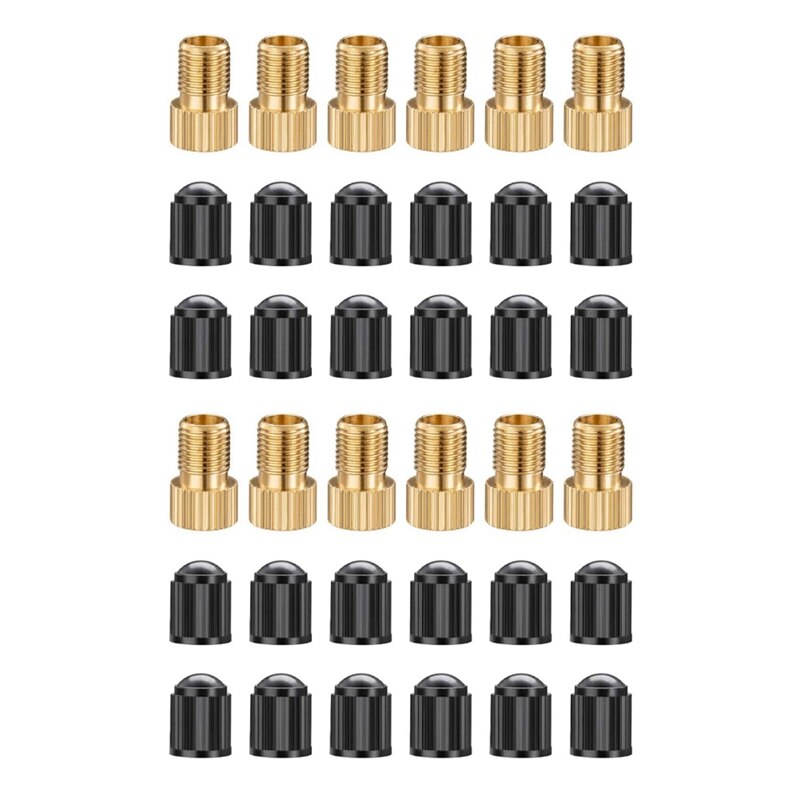 12Pcs Presta Valve Adapters, Converteren Presta Aan Schrader Adapter Voor Fiets, Opblazen Band Gebruik Standaard Pomp: Default Title
