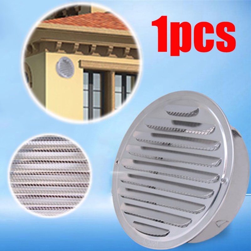 1pc udvendige vægge rundt net hul luftventil lameller ventilation luftudtag rustfrit stål 80mm 100mm 120mm 160mm