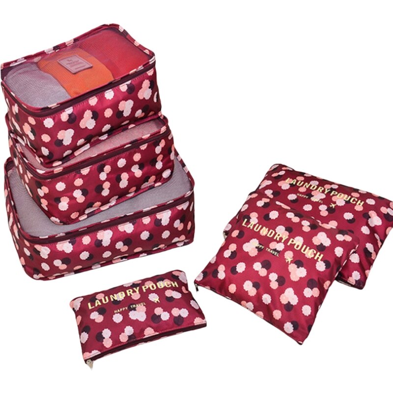6 Pcs Set Large Capacity Travel Storage Bag with Reinforced Zipper Duvets Sheets Y5JC