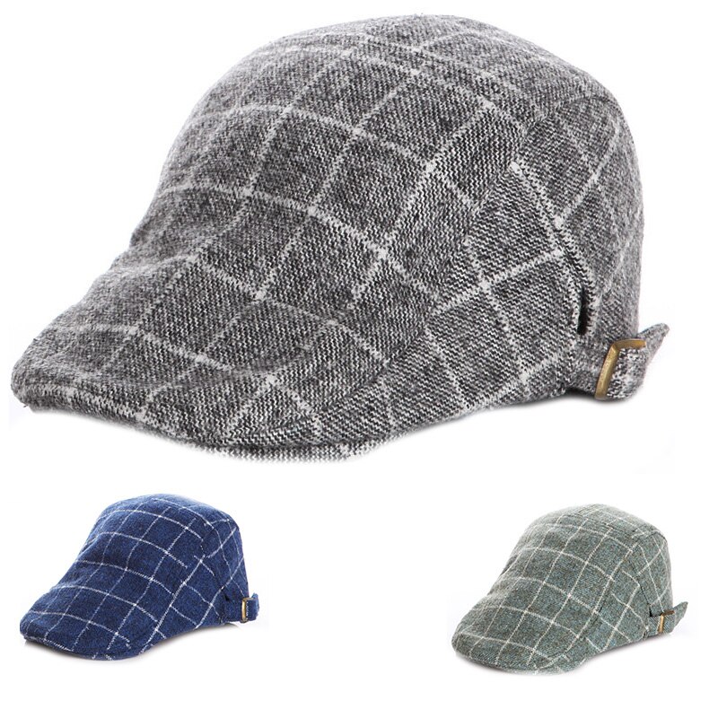 Mode Wollen Baby Hoed Voor Jongens Plaid Elastische Baby Baby Kids Caps Baret Hoeden Voor Meisjes 1 Pc Baby Accessoires