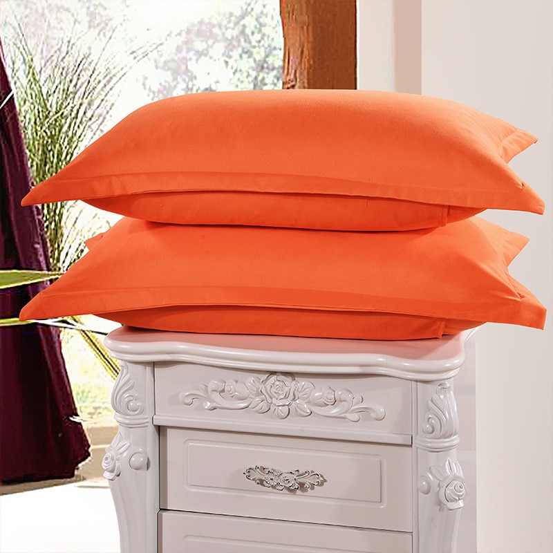 1 Piece Orange Color 48cm*74cm Pillow Case Brief Style Knitted Pillowcases 100% Polyester Pillow Cases Bedroom Use 50