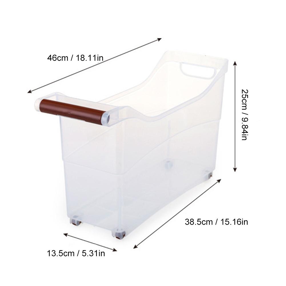 Kitchen Storage Box Transparent PP Large Capacity Storage Organizer On Wheels Can Storage Container With Castors Kitchen Gadgets