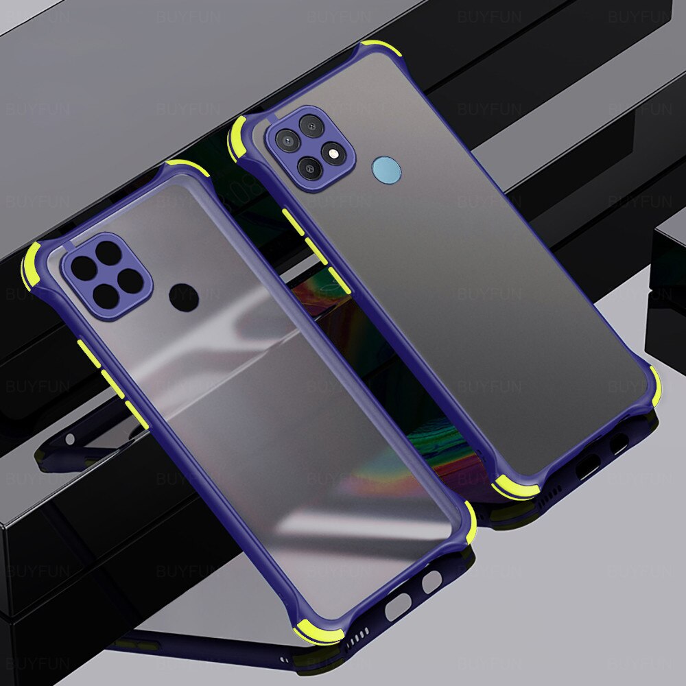 tpu bumper hard pc matte back cover for oppo a15 a15s a 15 s 15s 6.5‘’ case airbag armor shockproof protective coque funda: for OPPO A15S 2020 / dark blue