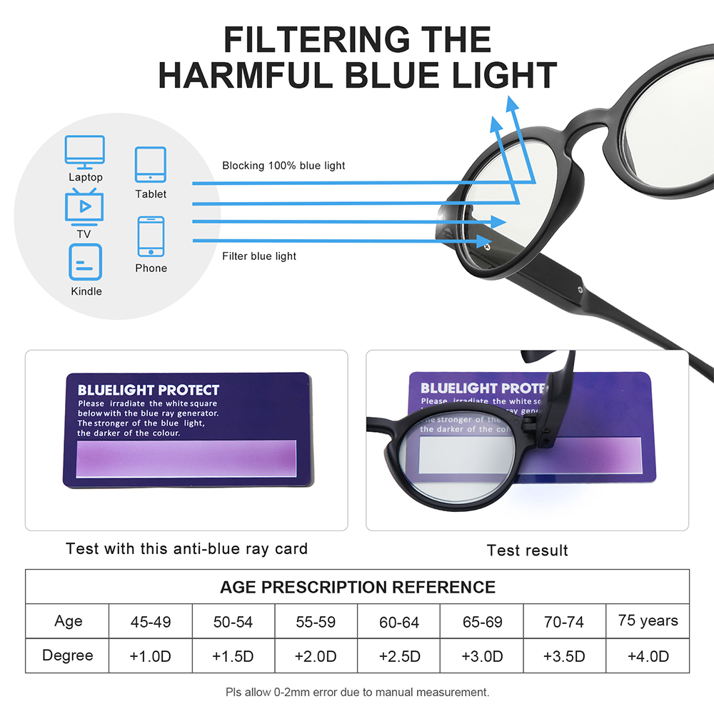 Lesebrille mit Lichter LED Beleuchtete Vergrößerung Brillen USB Ladung Vergrößerungs Leser für Männer und Frauen