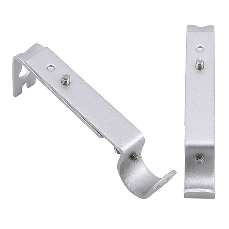 Installeren Venster Accessoires Ondersteuning Metalen Structuur Gordijn Staaf Beugel Vaste Verstelbare Decoratieve Haak Opknoping: silver