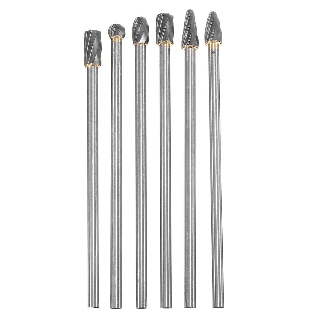 6 kpl/sarja 150mm pitkä kovametallipora 6mm 1/4 " kädensija pyörivä volframikarbidi alumiinijyrsintä 10mm
