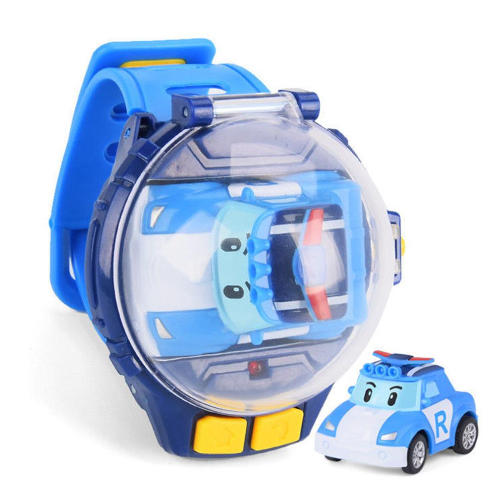 Afstandsbediening Auto Speelgoed Polshorloge Speelgoed Usb Mini Cartoon Voertuigen Speelgoed Cadeau Voor Kinderen: Blue