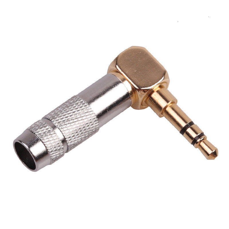 1pc 2.5mm/ 3.5mm 4 Pole TRRS Male Plug Jack Gold Plated 90 Degree Angle Audio Connector Silver Black Connector: 3.5mm SR 3Pole