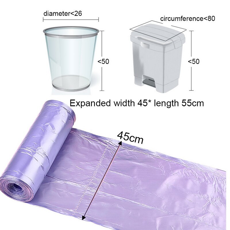 Sac poubelle cuisine pratique | 30 pièces/rouleau, couleur unique, épaissi, point de cassure, sac de déchets de nettoyage One-off, sac poubelle en plastique de 45x55cm