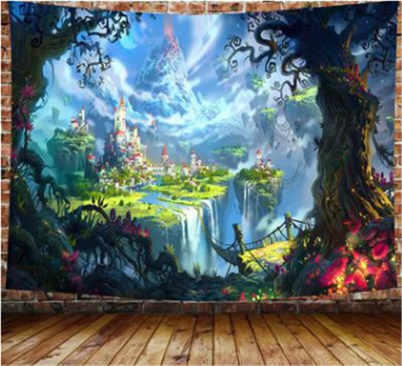 Tapiz de Mandala psicodélico, tapiz Hippie de pared de habitación, manta colgante, arte para decoración del hogar, adornos para el salón: 8