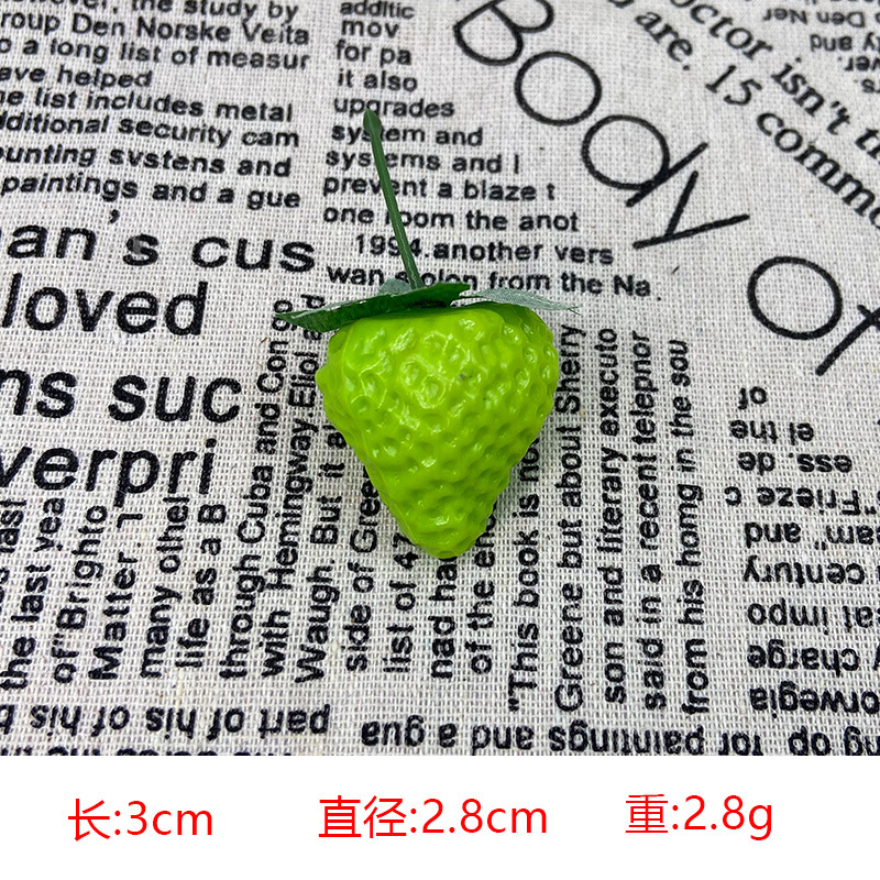 10pcs Plastic Strawberry Raspberry Mini PVC Strawberry Slice Model Simulation Fruit Home Decoration Christmas Props Model: Green