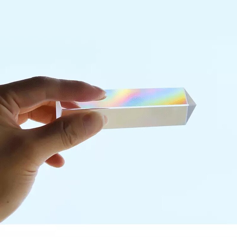 30*30*150mm Triangular Prism Optical Prisms Glass Physics Teaching Refracted Light Spectrum Rainbow Children Students
