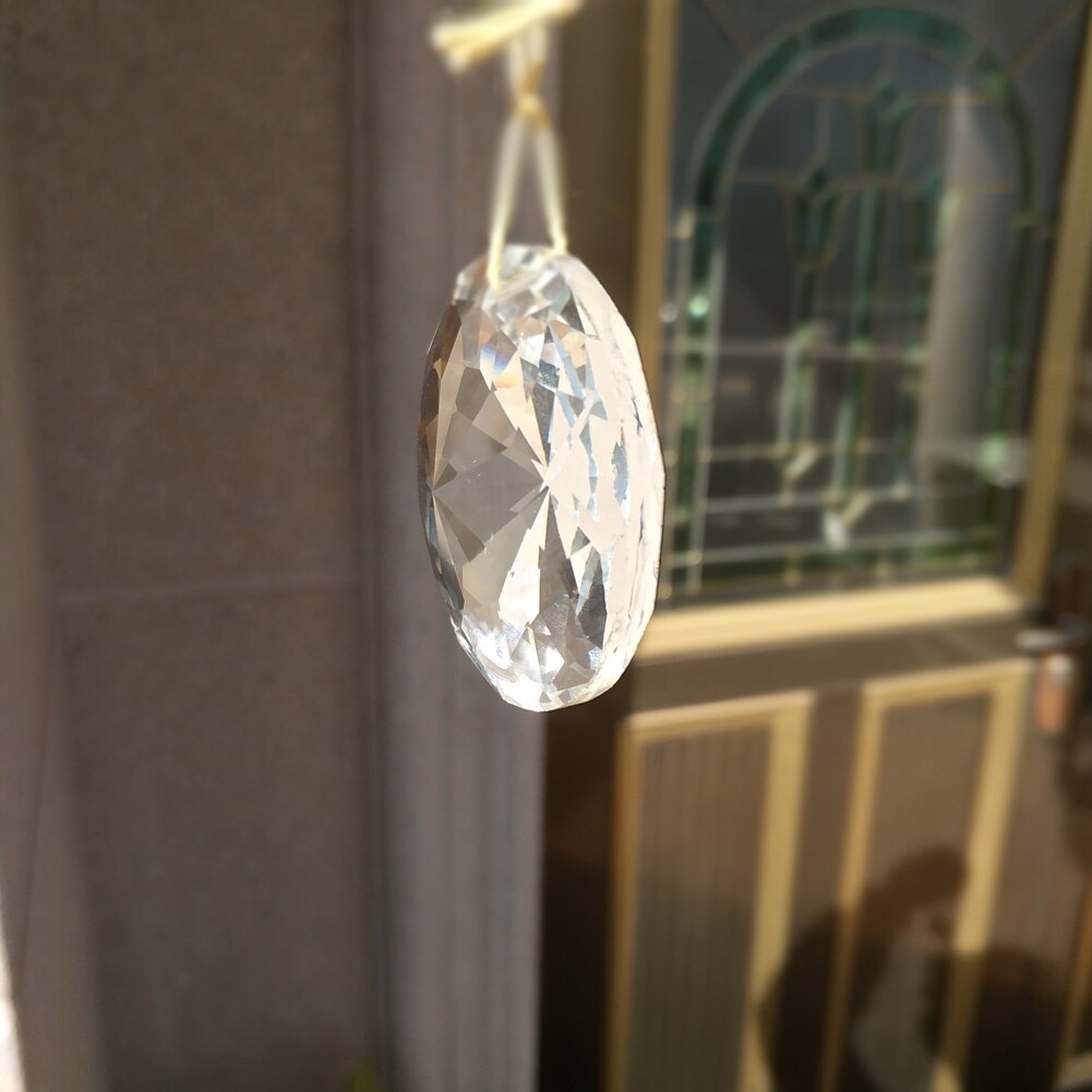 1pc bling suncatcher rund glas kunst sol charme krystal pendel hængende lampe prisme del gør-det-selv 45mm boligindretning