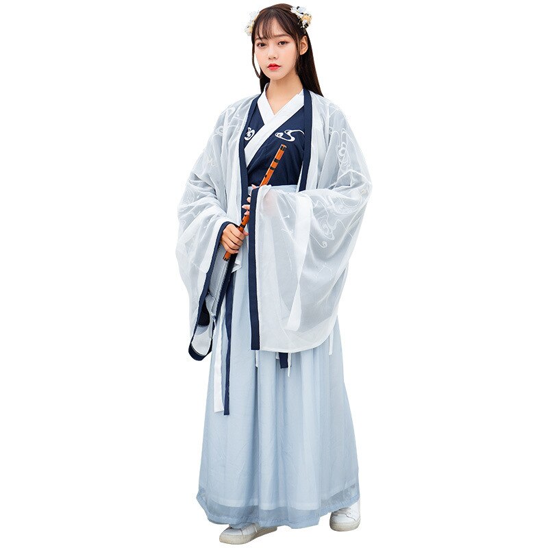 Verbetering Hanfu In Nationale Douane Pak-Jurk Relatie Lood Wijde Mouw Twinset + Taille Rok Pak