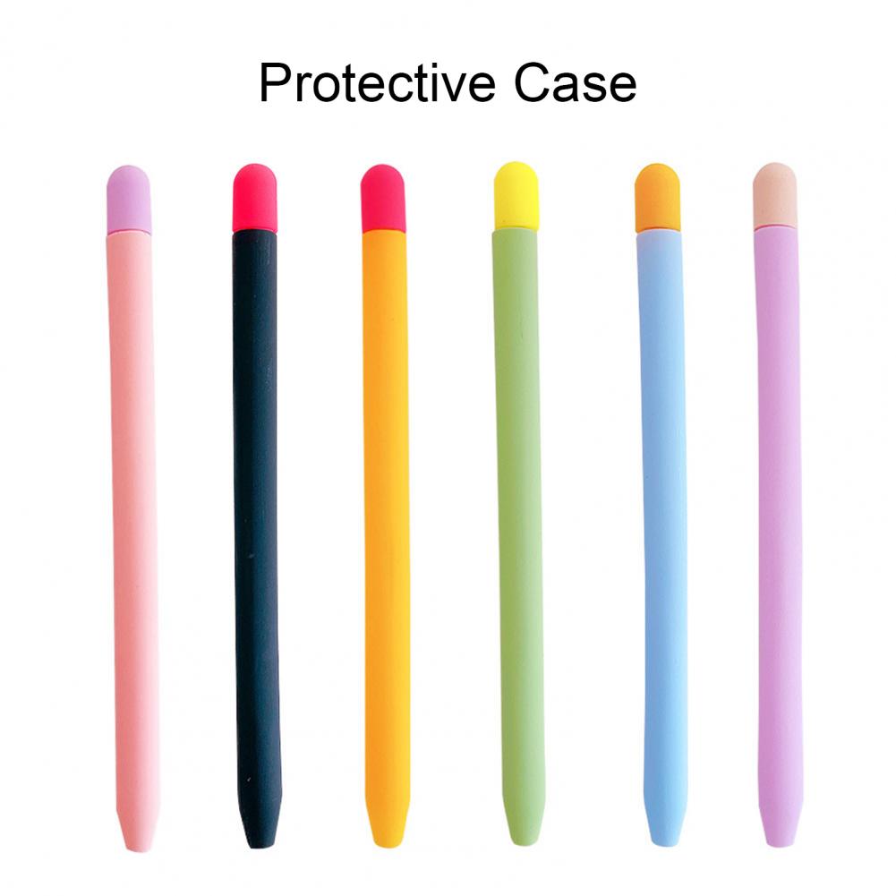 Étui de protection du stylet pour tablette Apple Pencil 2, en Silicone, antidérapant, de couleur assortie, avec capuchon de stylo