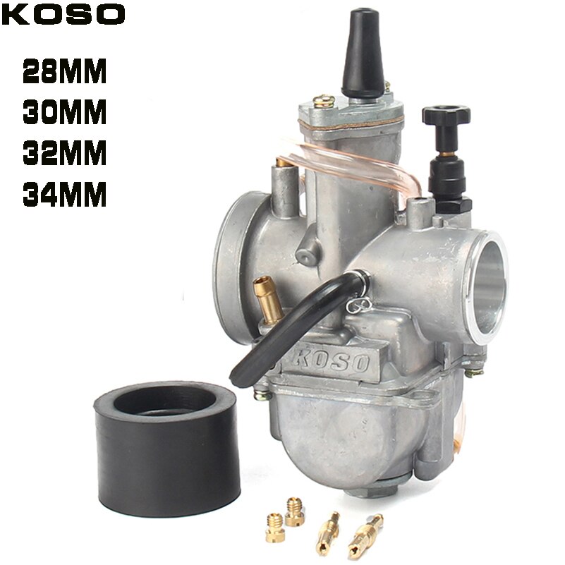 2T 4T Universal Koso Carburador de la motocicleta Carburador 28 30 32 34mm con poder Jet para Racing Moto