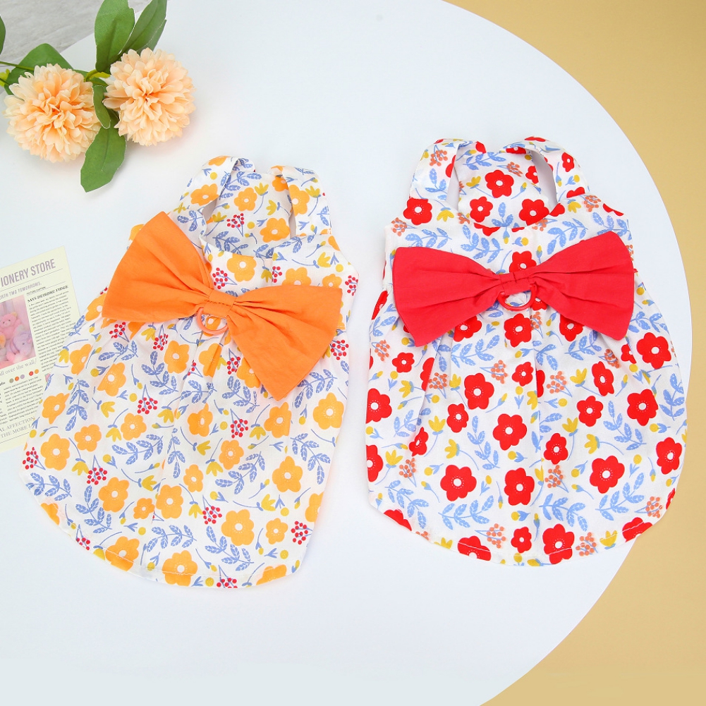 Ropa para mascotas, vestidos para perros pequeños, vestido de princesa Floral dulce, falda para gato, cachorro, Chihuahua, Pug, Yorkie, primavera y verano