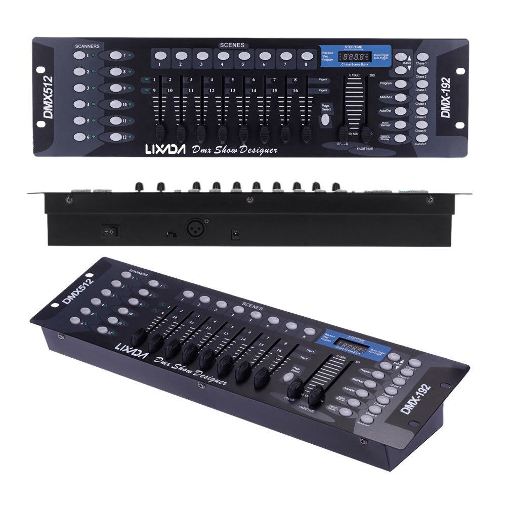 Lixada DMX512 contrôleur de lumière de scène 192 canaux contrôleur Console pour effet de lumière de scène partie DJ Disco opérateur équipement