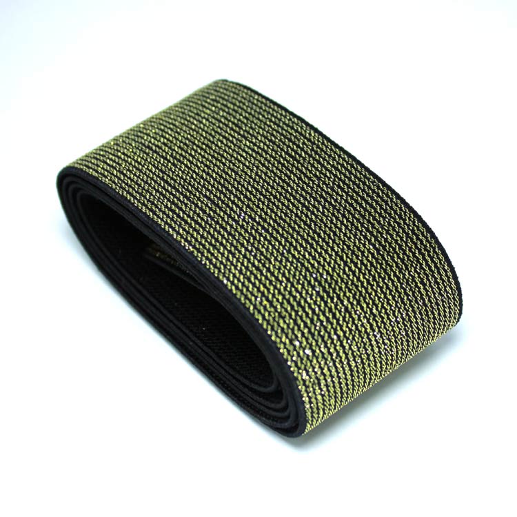 elastische band/goud en zilver brede elastische band/brede riem decoratie met 2-6 cm accessoires: gold green / 25mm