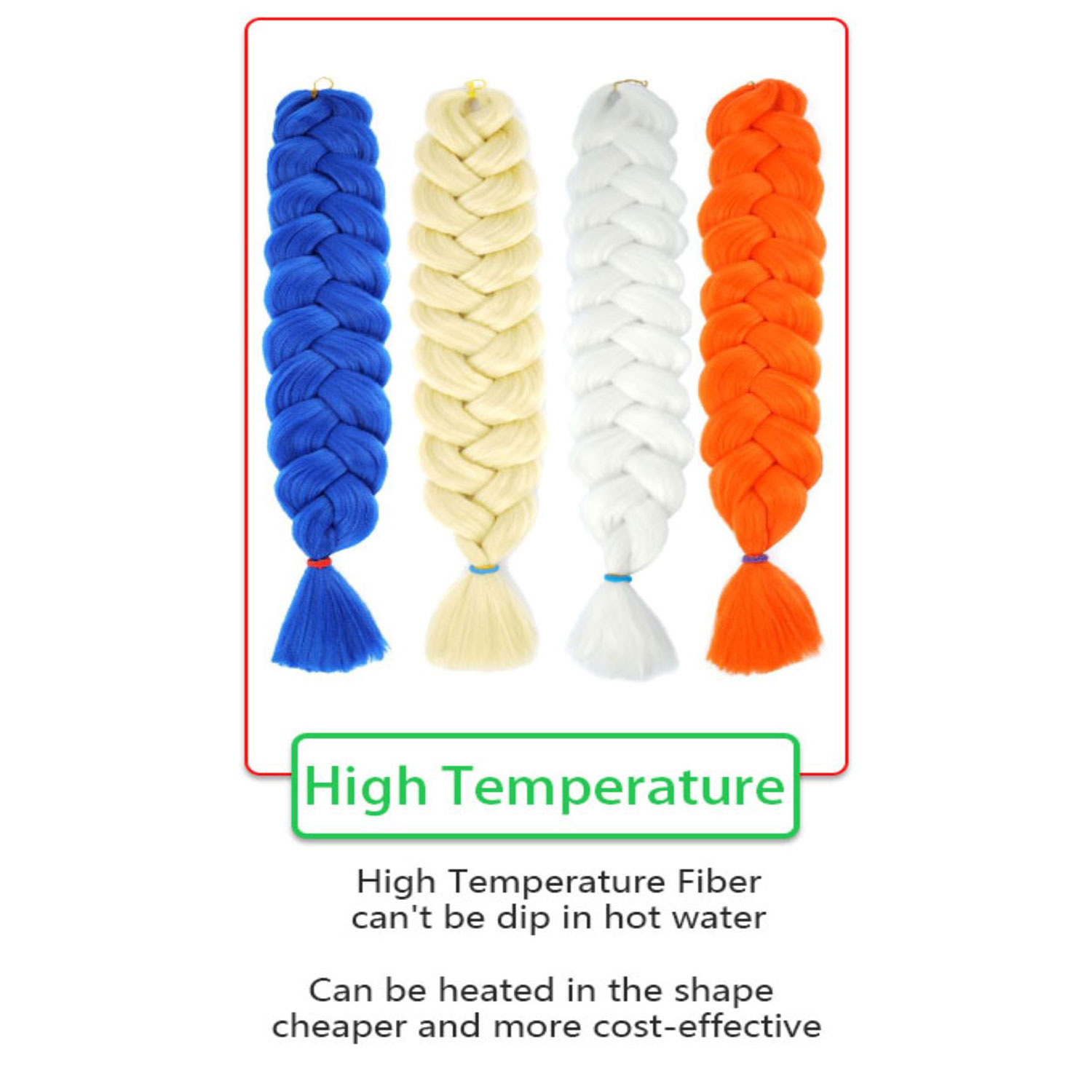 Una pieza, 82 pulgadas, 165g, trenza de fibra térmica, pelo trenzado sintético, Color puro, extensiones de cabello trenzado Jumbo de ganchillo para mujer