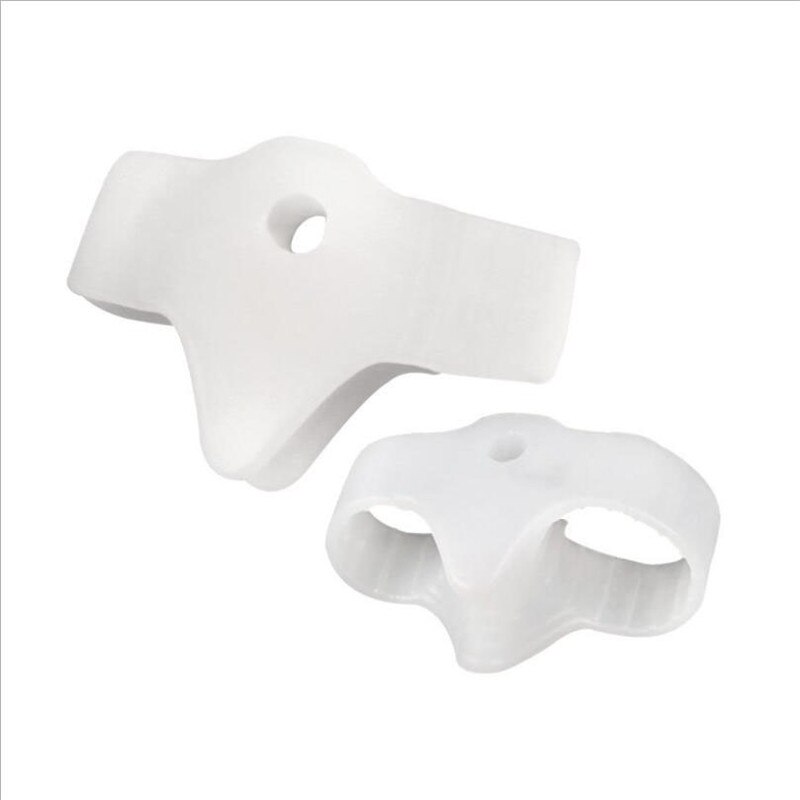 Separador de silicona de dos orificios para dedos de los pies, Protector de pulgar, Valgus, ajustador de juanete, Hallux Valgus, Protector de cuidado de los pies, 1 par