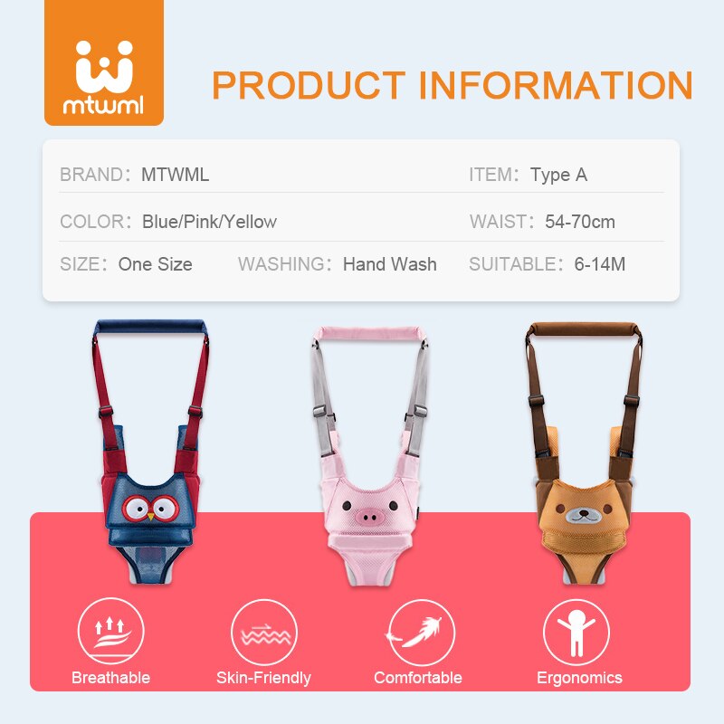 Baby Reins for Children Toddler Harness Assistant Backpack Kids Walking Learning Belt Stand Up Leashes Strap Wings 10-36 Months