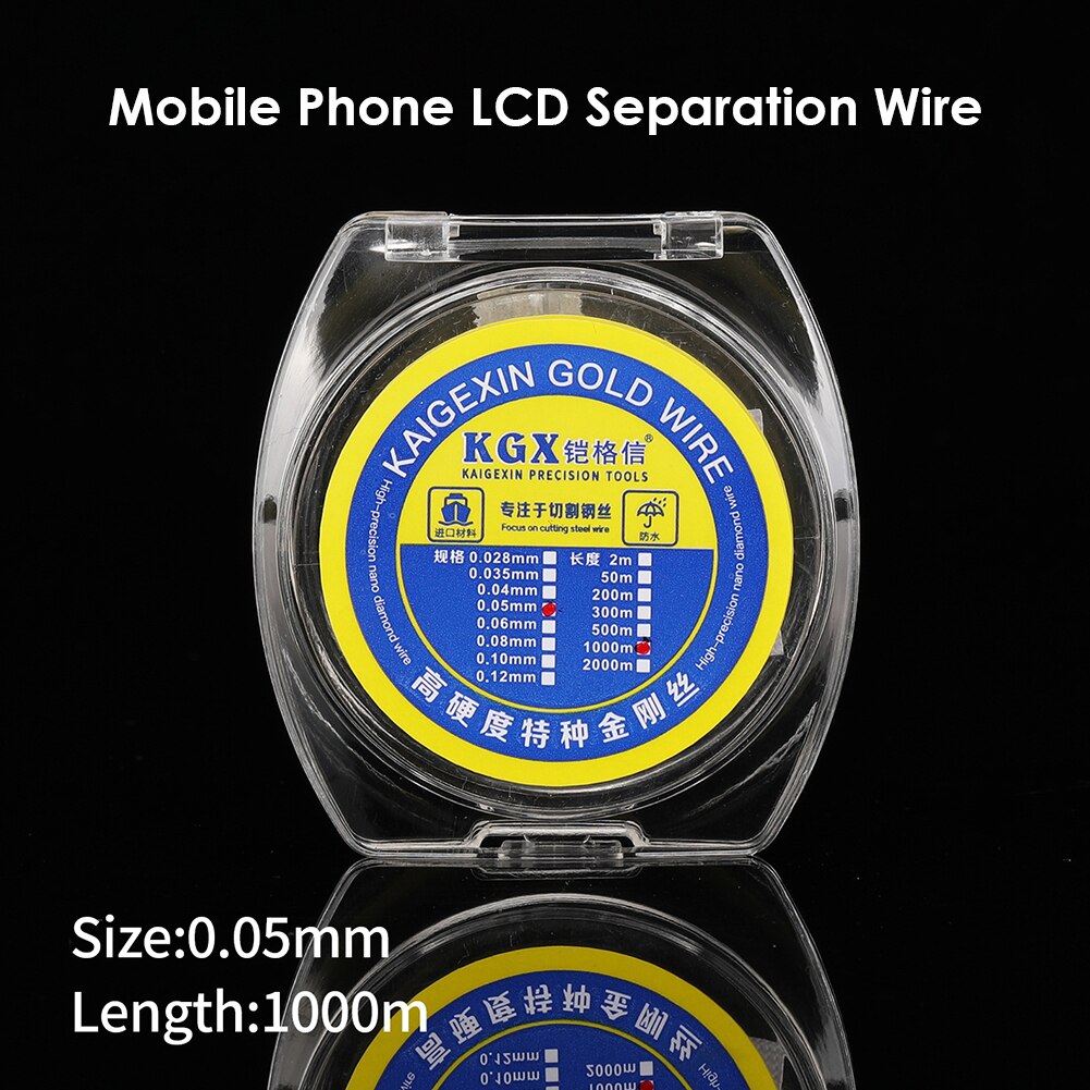 1000m 0.04mm Alloy Steel Molybdenum Wire Cutting Wire Line LCD Screen Separation Diamond Wire Mobile Phone Repair Tools