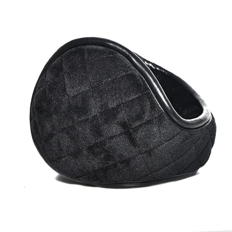 Mannen Winter Oorbeschermers Vrouwen Draagbare Bont Hoofdtelefoon Pluche Verdikte Achter Dragen Oor Warmer Riding Oor Cover Opvouwbare Oordopjes: Black