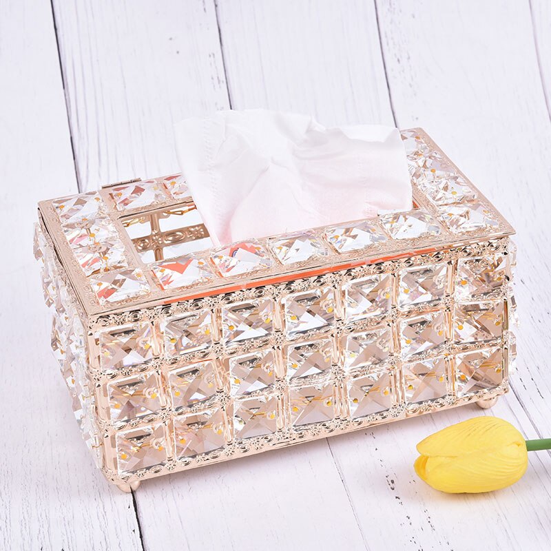 Strass Tissue Doos Papier Rack Kantoor Tafel Accessoires Facial Case Houder Servet Lade Voor Thuis Hotel Auto