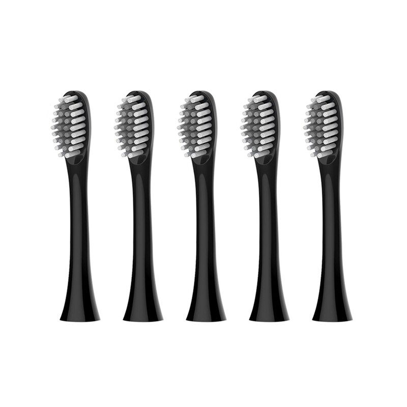 5 pcs Sonic Electric Toothbrush Head soft brush heads 6 Mode USB Charger IPX7 Waterproof Smart Head Replacement: black