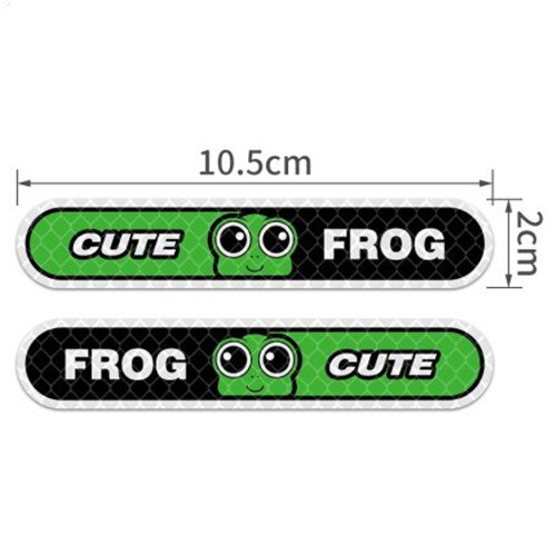 4pcs Cartoon Monkey Reflective Sticker Car Decal Frog Bear Animal Safety Warn Tape Scratch Modification Made with 3M: Frog