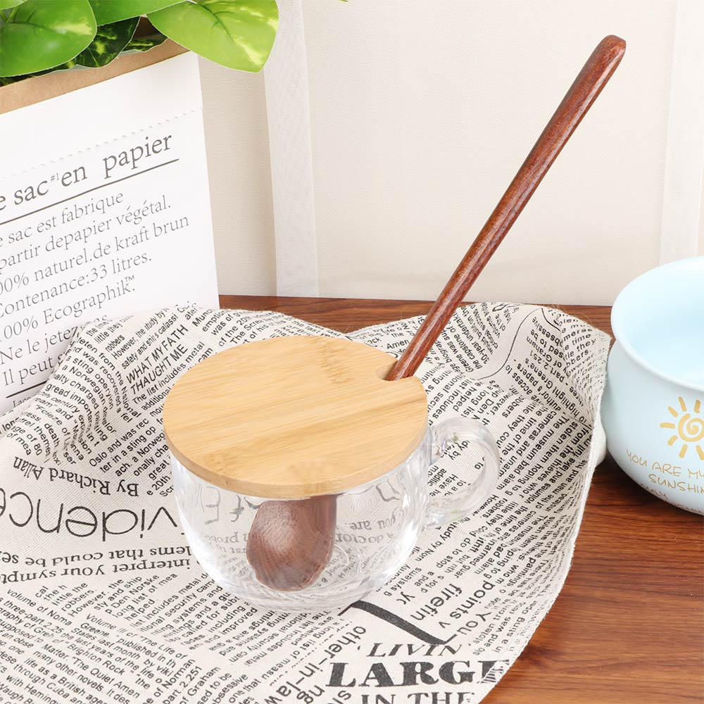 1pc 28cm Long Handle Wooden Spoon Natural Wood Coffee Tea Spoons Lengthening Stirring Spoon