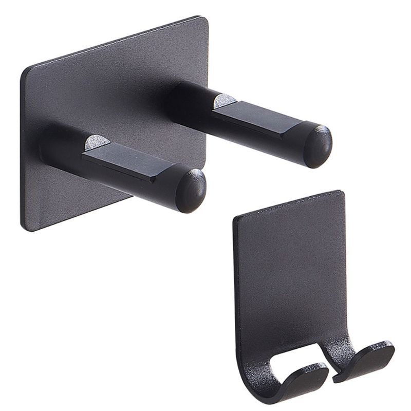 Rack Gratis Punch Opslag Beugel Hanger Badkamer Zilver Wall Mount Voor Dyson Föhn Houder Waterdichte Aluminium Opbergrek: Black