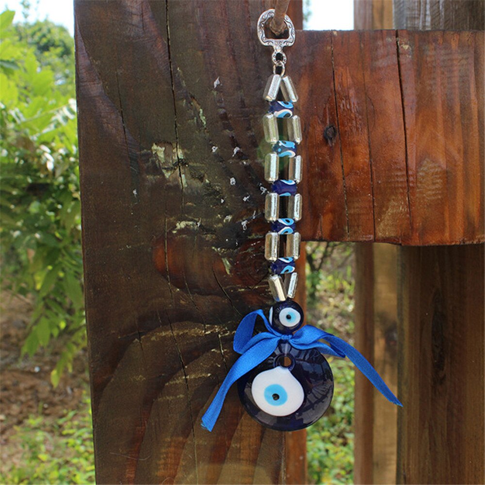 Tissé à la main turc yeux bleus pendentif démon yeux ville maison perlée tenture murale artisanat religieux ornements