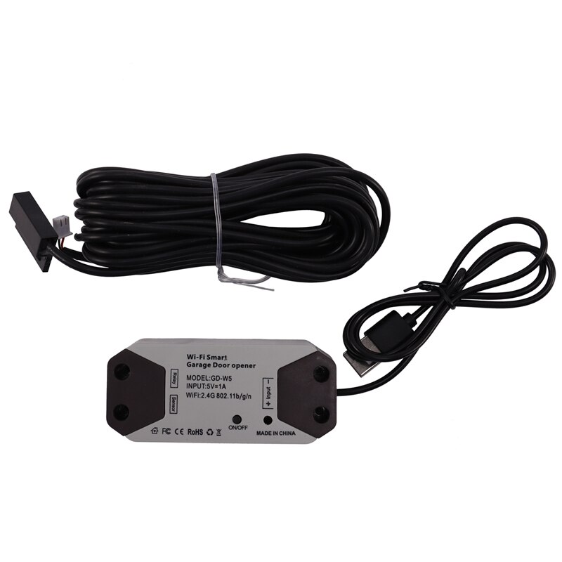 1 Pcs Black Wifi Smart Switch Car Garage Door Opener Home Automation Kit, Remote Control for Ewelink APP, Work with Alexa Google