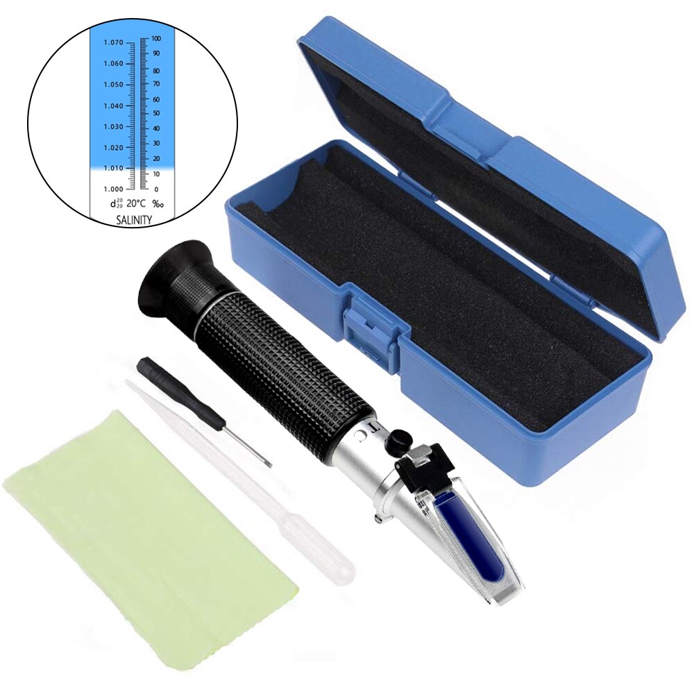 Zoutgehalte Refractometer 0-10% 1.000-1.070SG Optische Salometer Voor Zeewater Mariene Aquacultuur Voedsel Zout Tester 30% Off