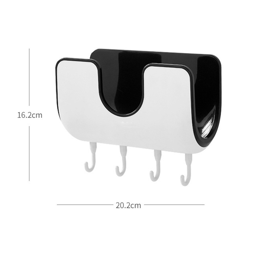 Kitchen Organizer Pan Pot Cover Lid Moisture-proof Rack Stand 4 Hooks Wall Mounted Antibacterial Spoon Plate Holder Organizers