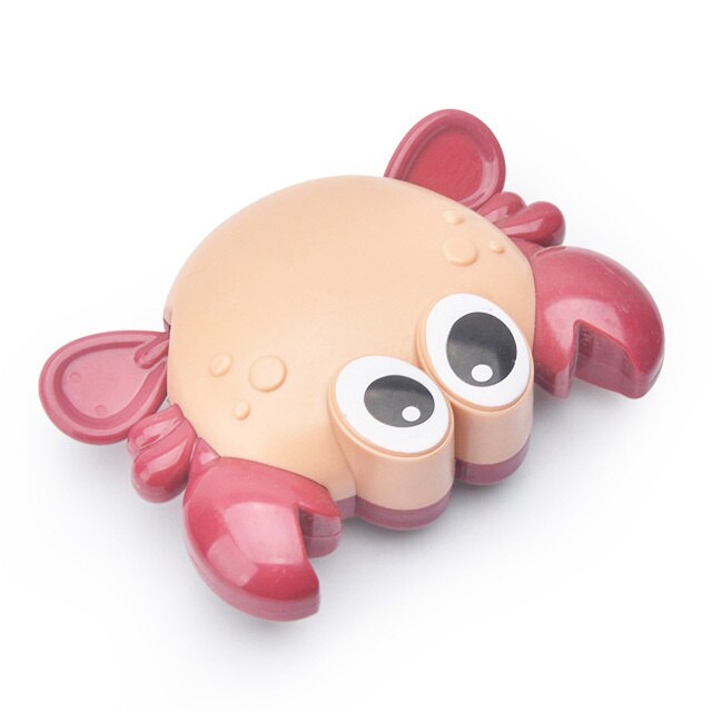 Baby Cute Animals Bath Toy Swimming Pool Water Play Bathing Ducks Crab Frog Classic Chain Clockwork Water Toys For Kids: New Crab Pink