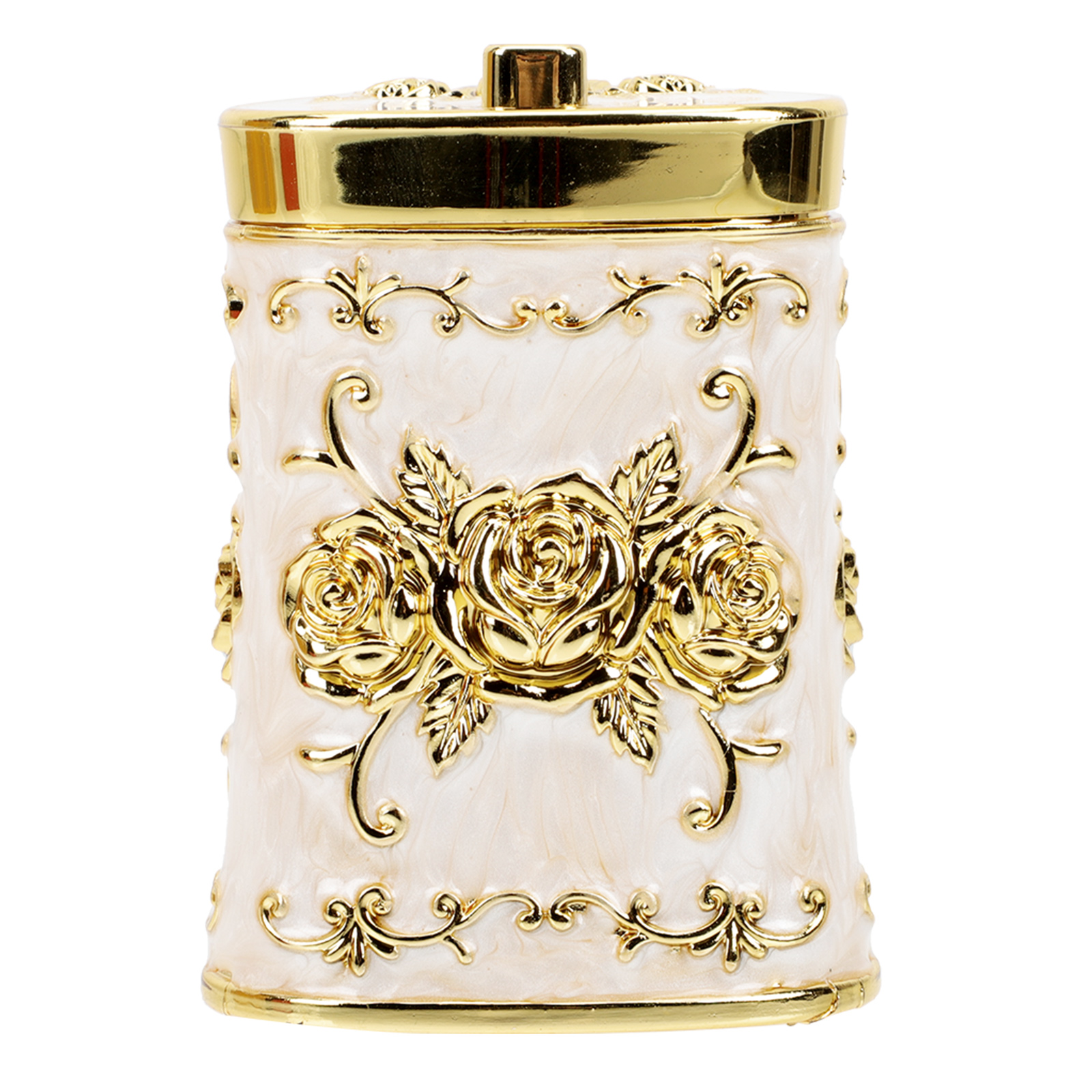 Toothpick Holder Embossment Toothpick Container Decorative Toothpick Box: White