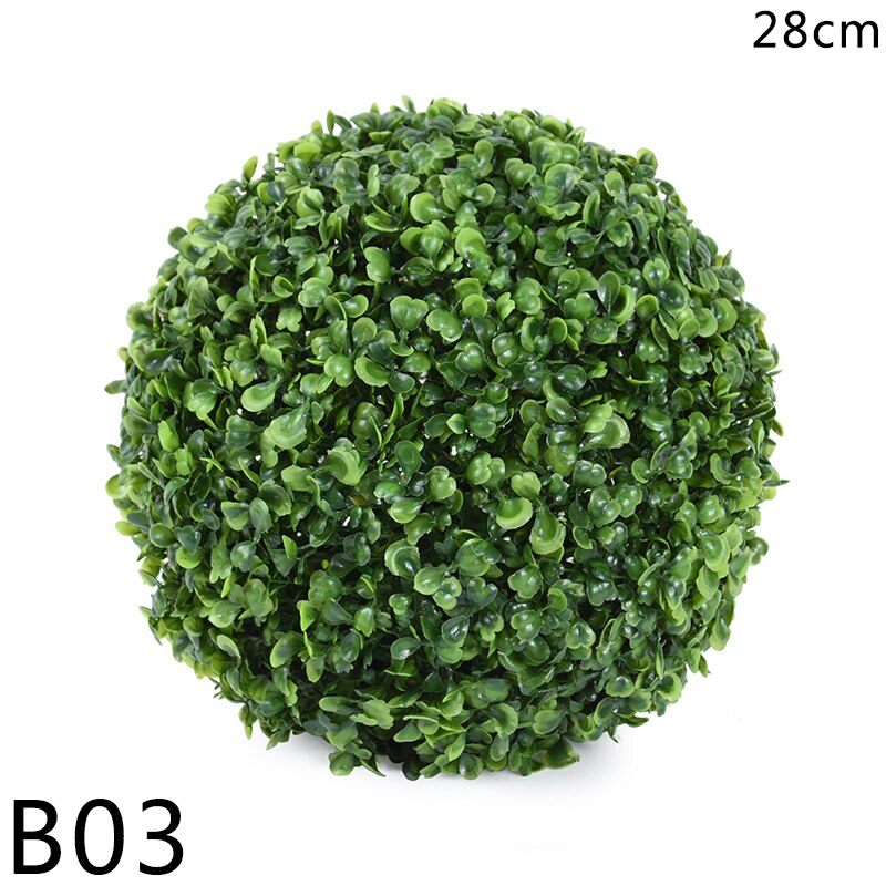 Simulation Green Plant Topiary Ball Grass Ball Faux Boxwood Decora Balls for Yard Balcony Garden Wedding Home Décor Green Plant: B03-28cm