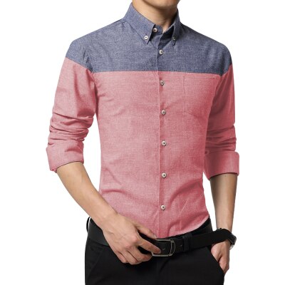 Neue lässig Männer Shirt Hemd Homme schlank passen Kleid Hemden Lange-Ärmel Sozial Hemd Plus Größe MC243: verrotten / M