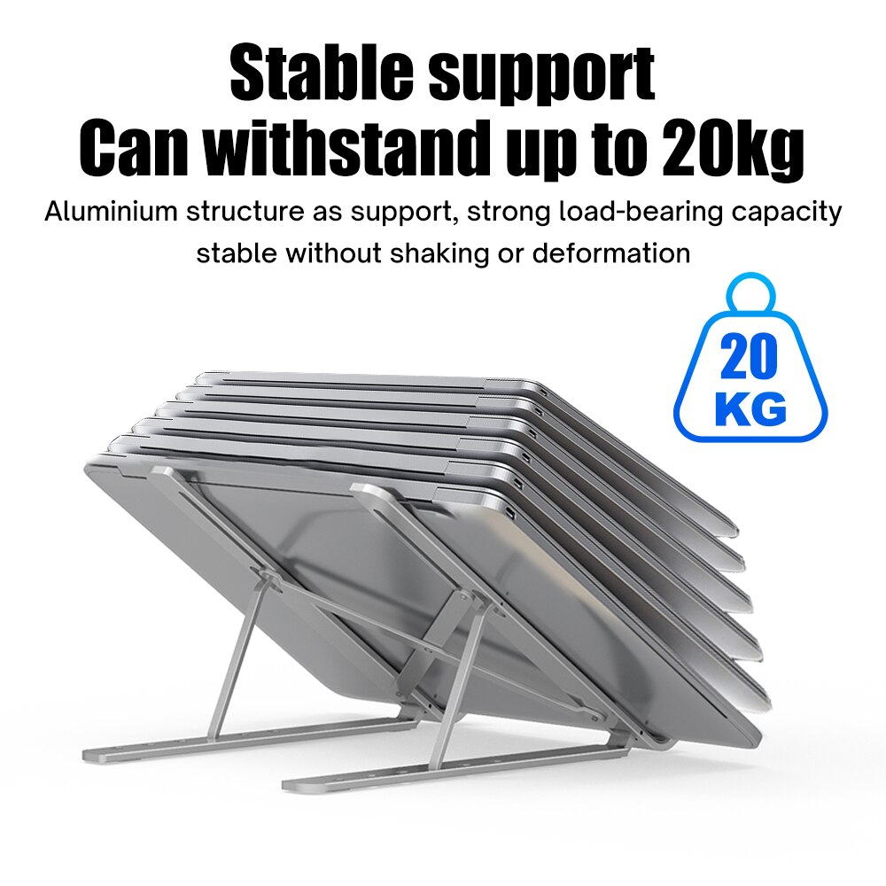 Soporte plegable para portátil con ventilador de refrigeración, Enfriador de disipación de calor para MacBook Air Pro, soporte de escritorio para Notebook y Dell