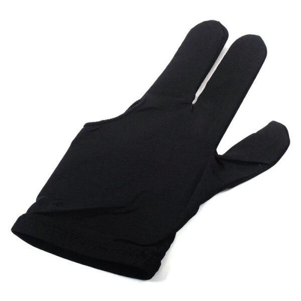 Noir élastique Nylon 3 doigt gants piscine billard jeu queue poignet gant 1 pièces