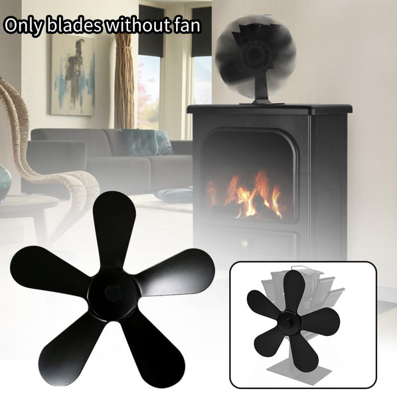 Efficient Warm 5 Blades Fireplace Fan Living Room Heat Powered Energy-Saving Winter Burner Wood Stove Low Noise Modern Household