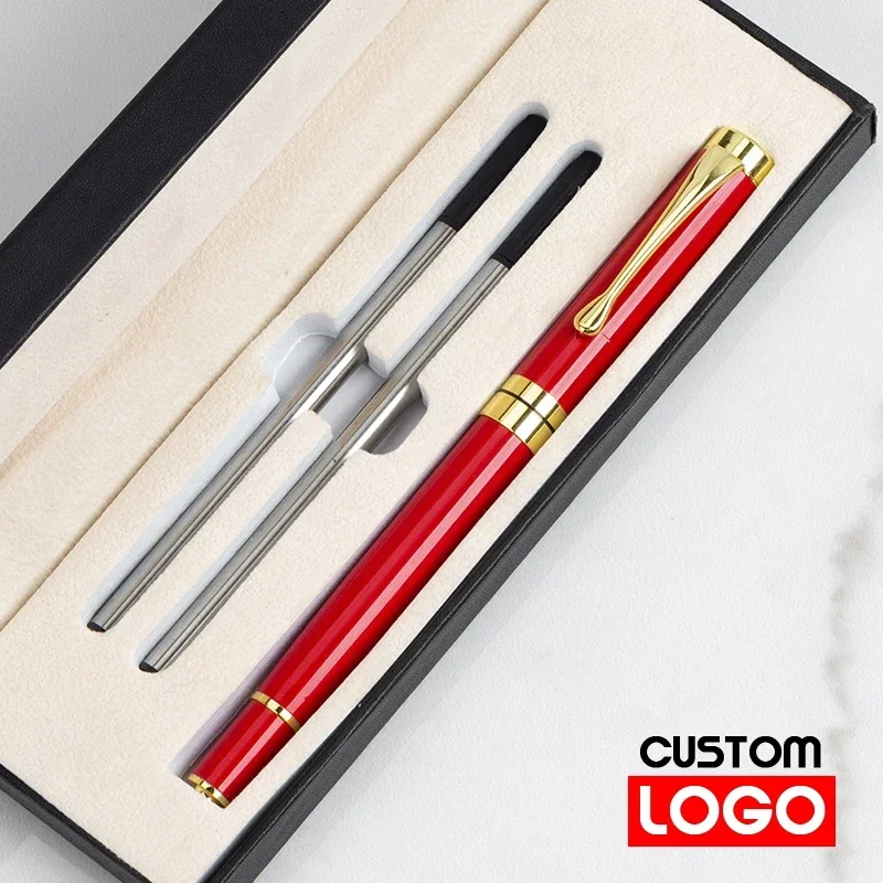 Box Packaging Luxury Metal Ballpoint Pens School Business Office Signature Roller Pen Student Stationery Supplies Writing: PURPLE / Multi-Colored