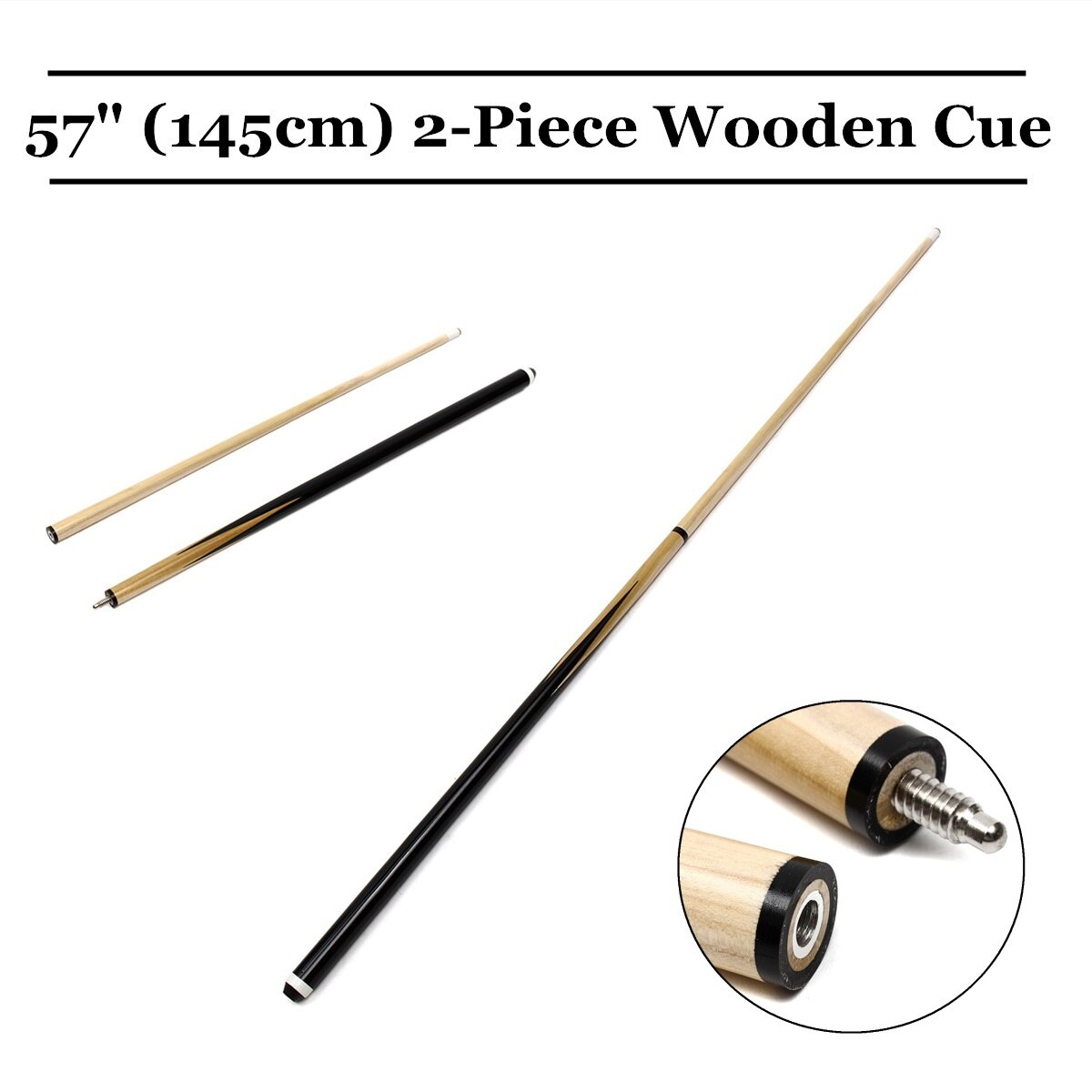 145Cm 57Inch 1/2 Echo Joint Junior Kid Snooker Cue Houten Biljartkeu Biljart As Stok Entertainment Biljart Accessoires