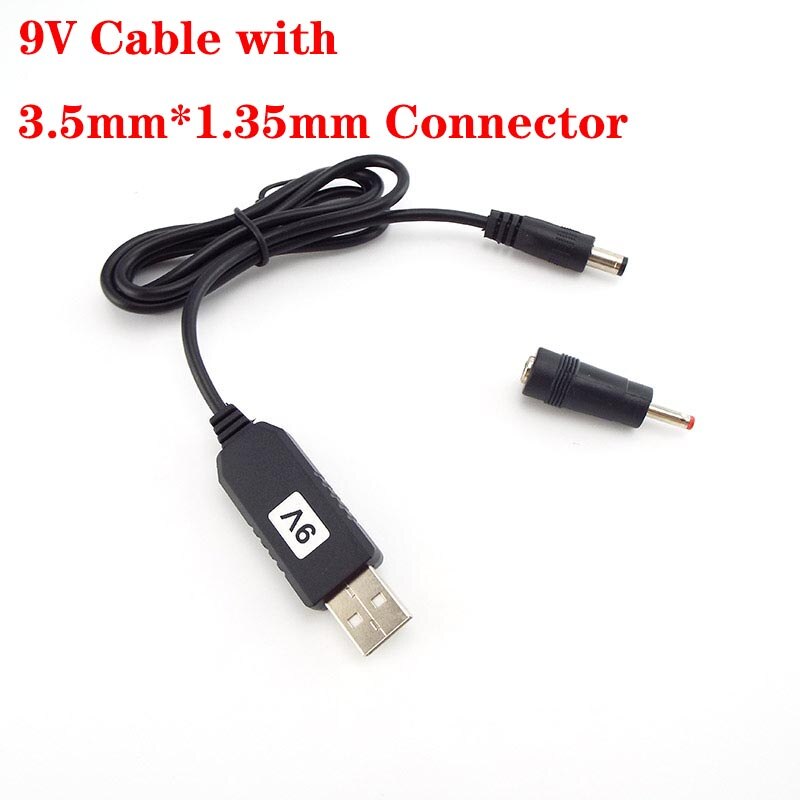 Usb 5V Dc 5V 9V 12V 5.5Mm 3.5Mm Usb Power Boost Lijn Stap up Module Plug Connector Converter Adapter Kabel 2.1x5.5mm: 9V with 3.5 plug
